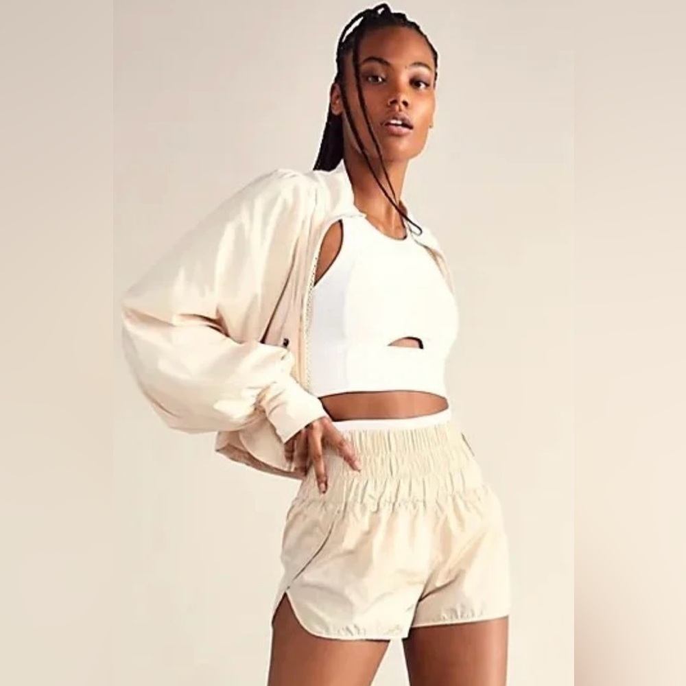 Free People FP Movement The Way Home Shorts Beige Tan Tahitian Vanilla S Small